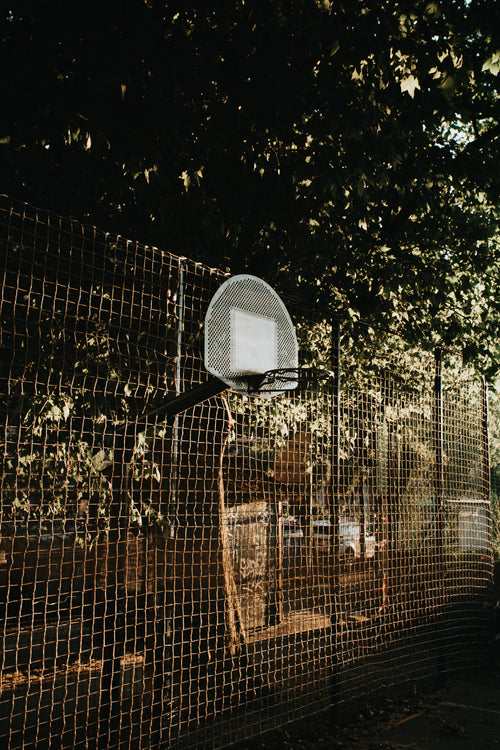 metal basketball net and backboard