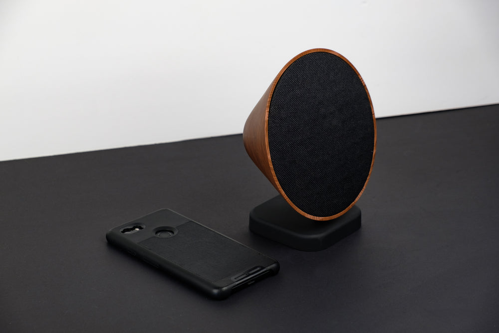 mobile phone and walnut speaker