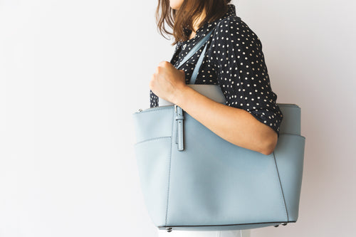 modern blue handbag