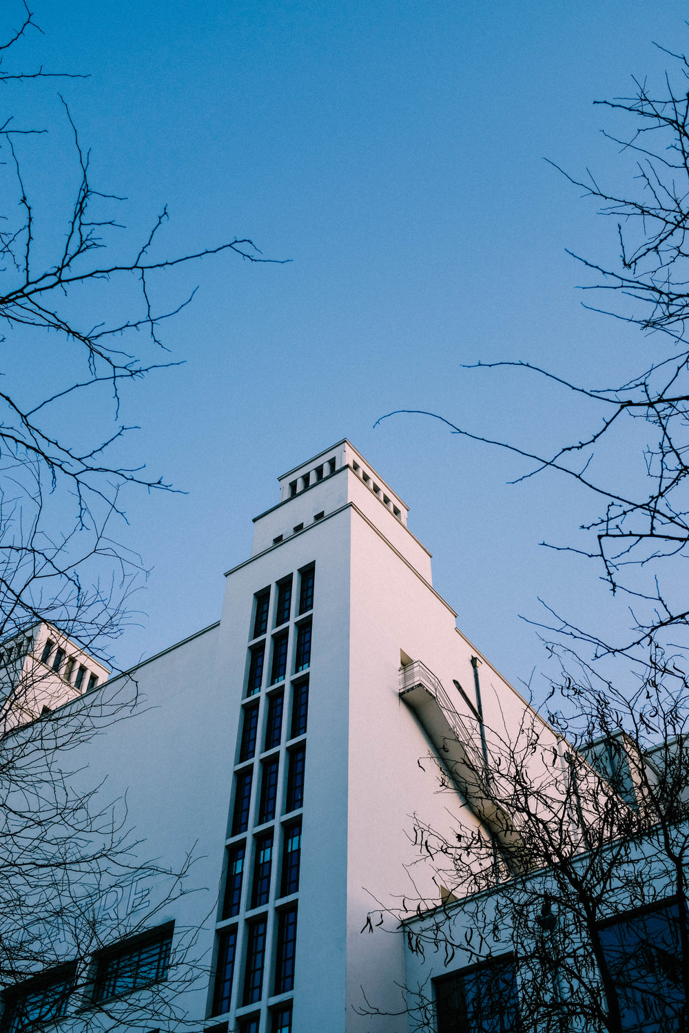 modern building in blue hour