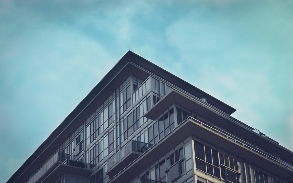 modern condo architecture blue sky