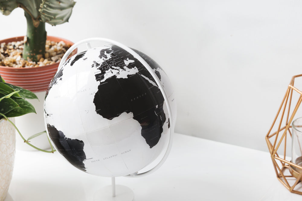 modern globe on desk
