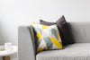 modern grey couch and pillows