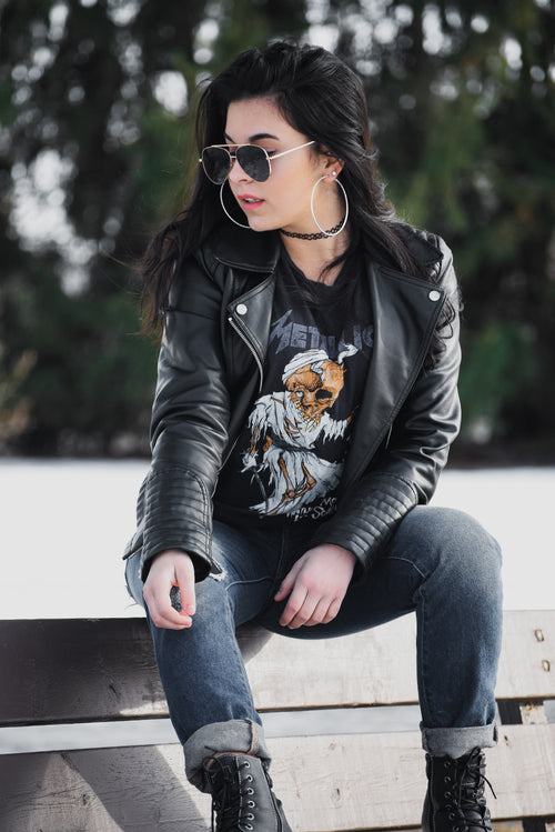 modern leather jacket womens fashion