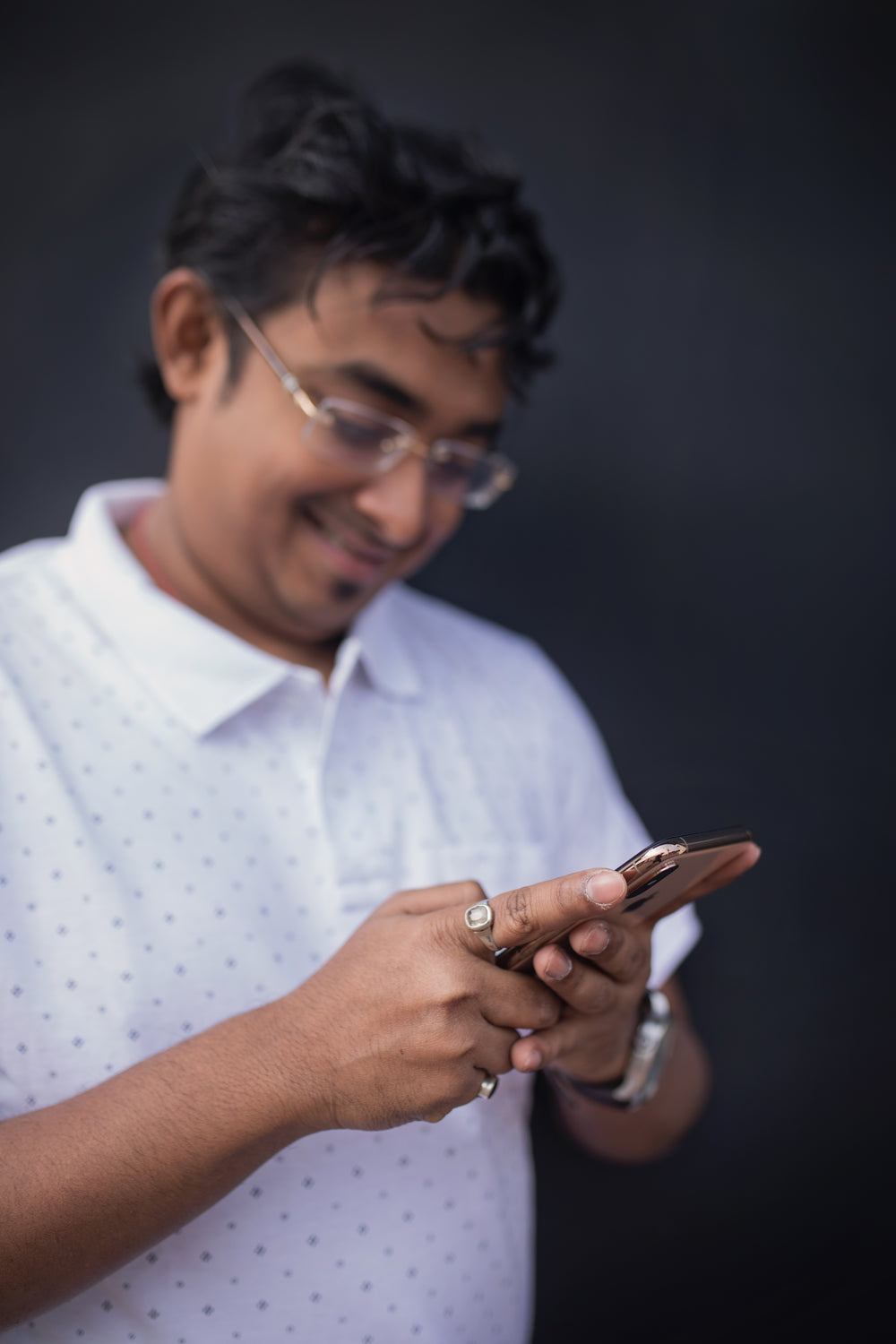 modern man using smartphone