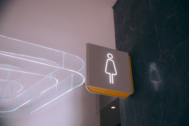 modern women's washroom signage