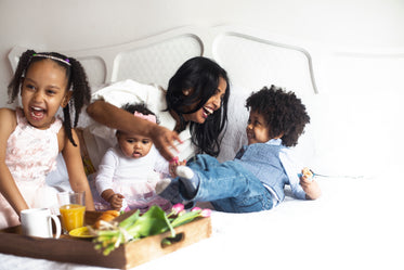 mom and children laughing mothers day