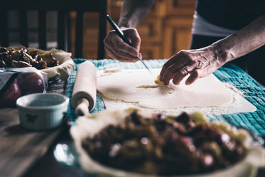 mom making pie