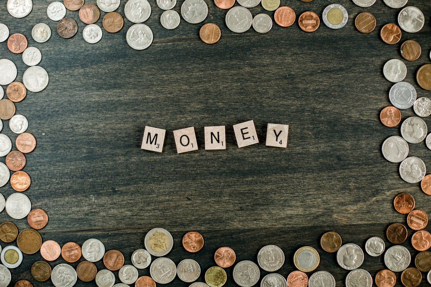 Money Flatlay With Coins