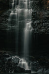 monochrome cascading waterfall