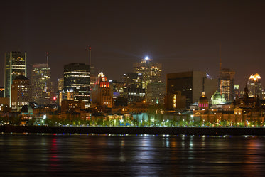 montreal quebec night waterfront