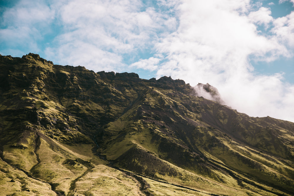 mossy volcanic hillside