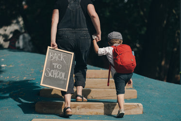 mother and son back to school