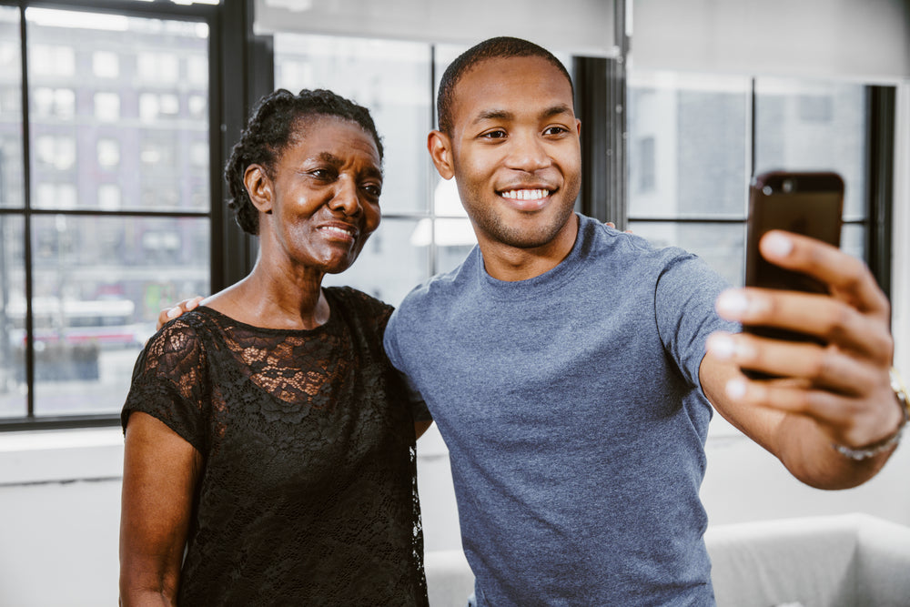 grandmother & son selfie