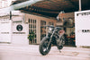 motorbike outside a cafe