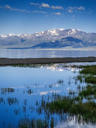 Mountains Reflected In Lake Below