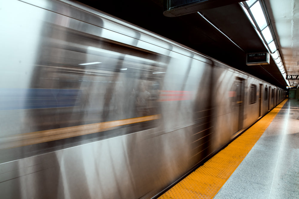 moving subway train