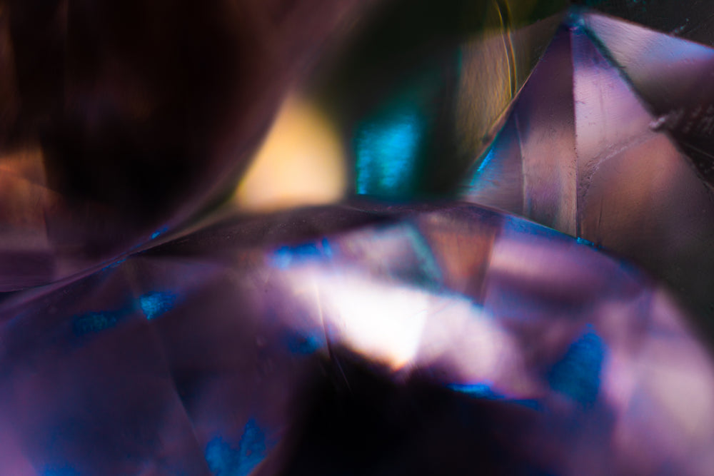multiple colors shining through a gemstone