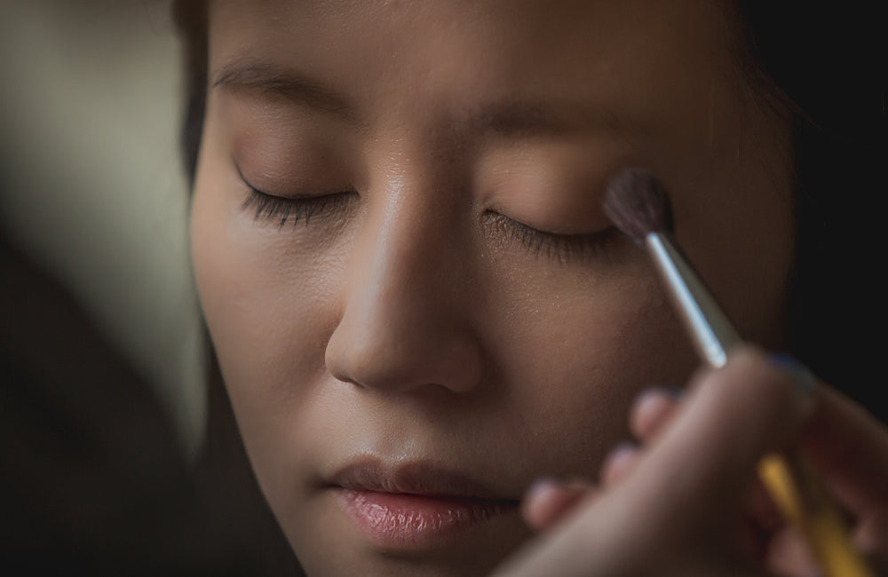 natural eye shadow being brushed