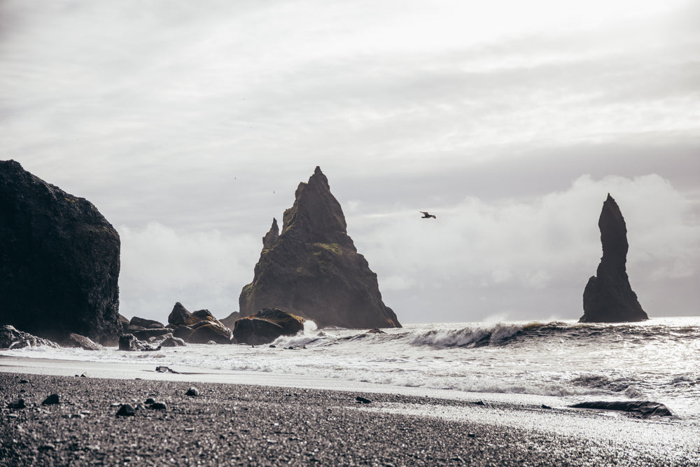 natural pillars in ocean