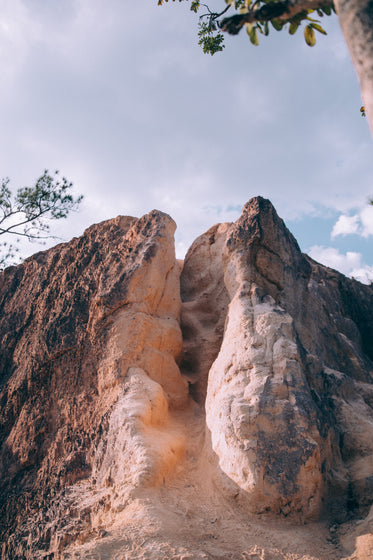 naturally formed rock face