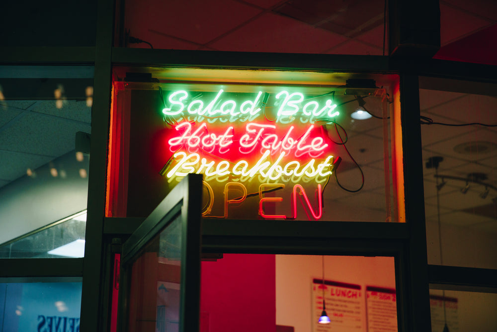 neon on restaurant