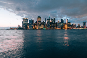 new york city skyline from water