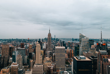 new york skyscrapers at dusk