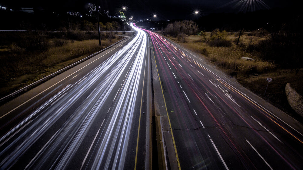 night highway light streaks