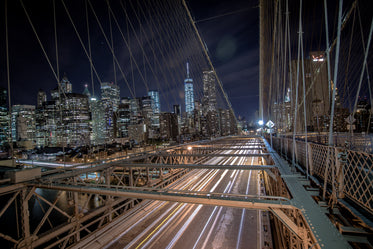 night view of brooklyn bridge