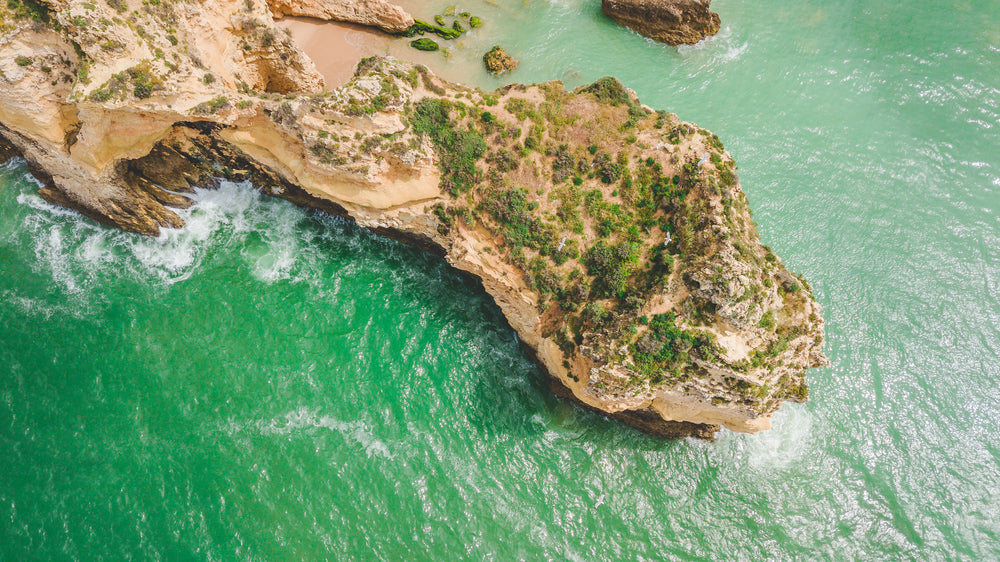 ocean meets rocky coastline