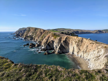 ocean meets rocky peninsula