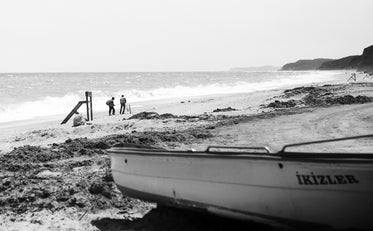 ocean with a boat in the foreground