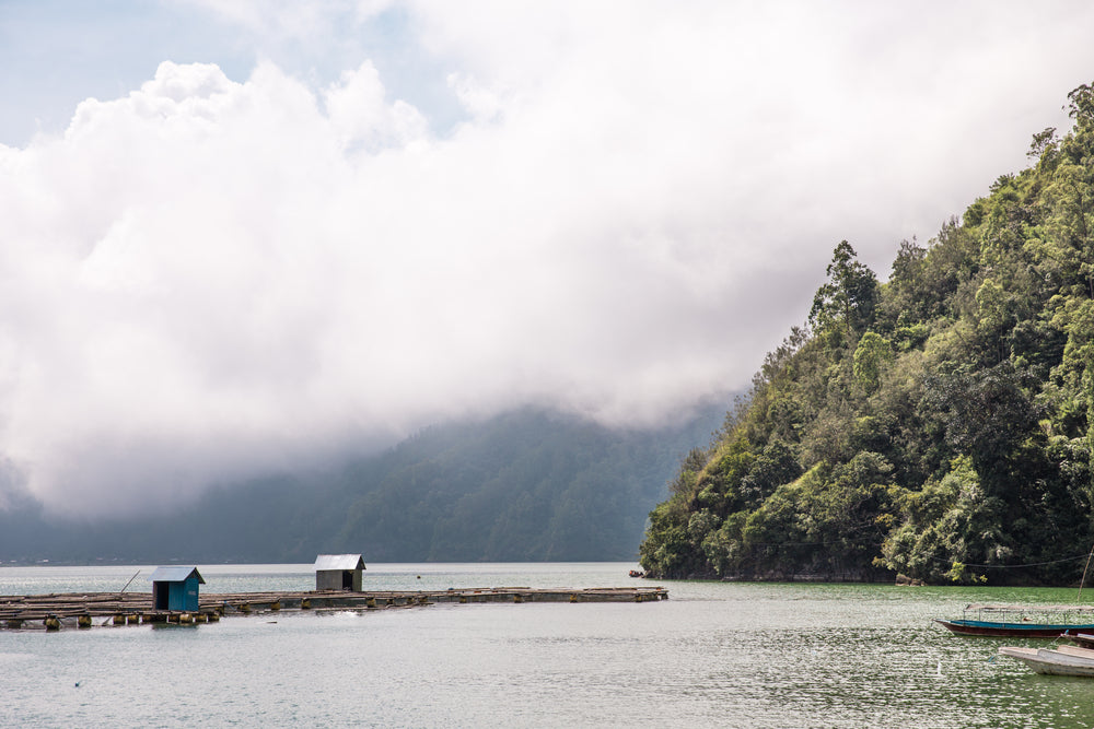 oceanside mountains in indonesia