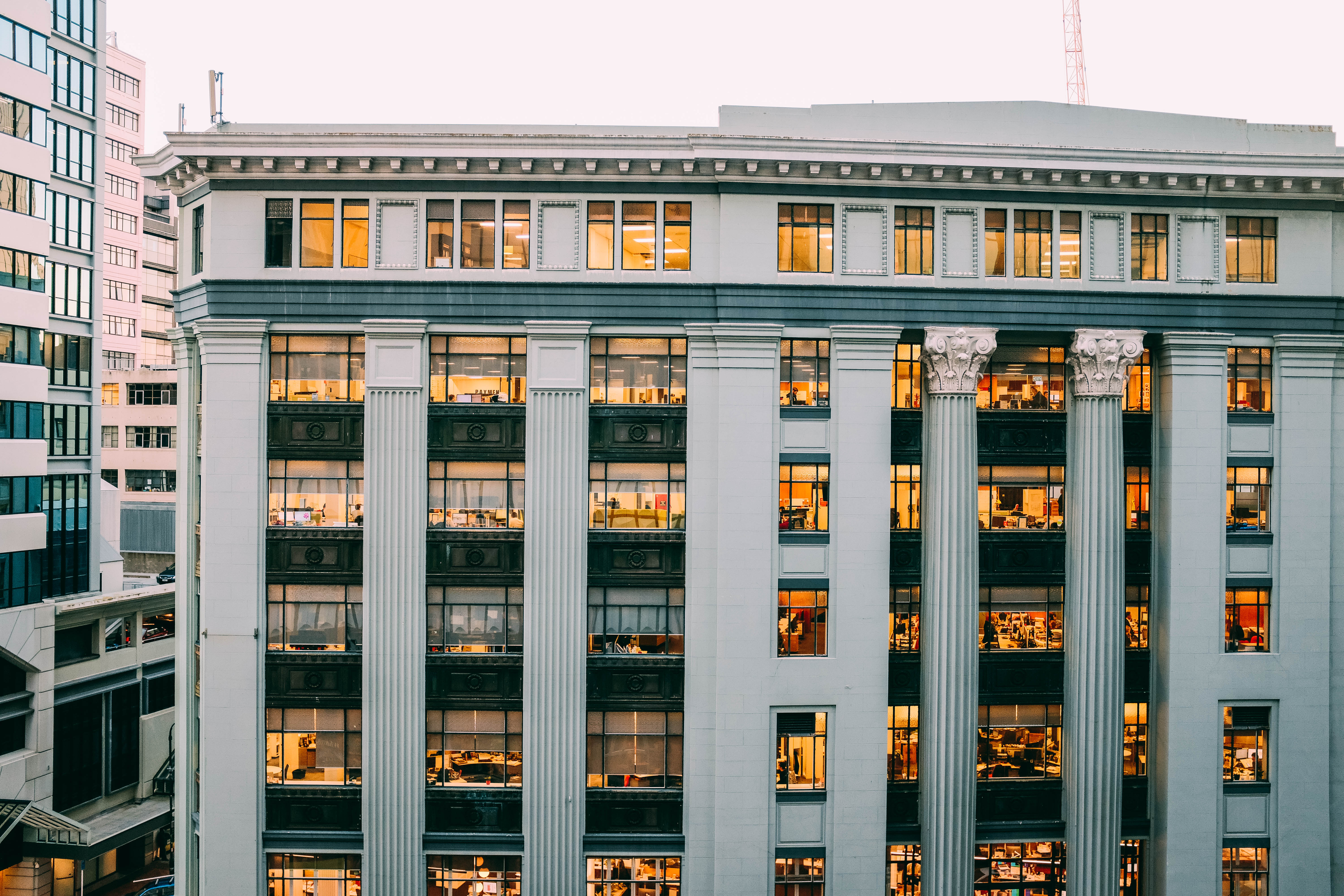 Office Building With Pillars