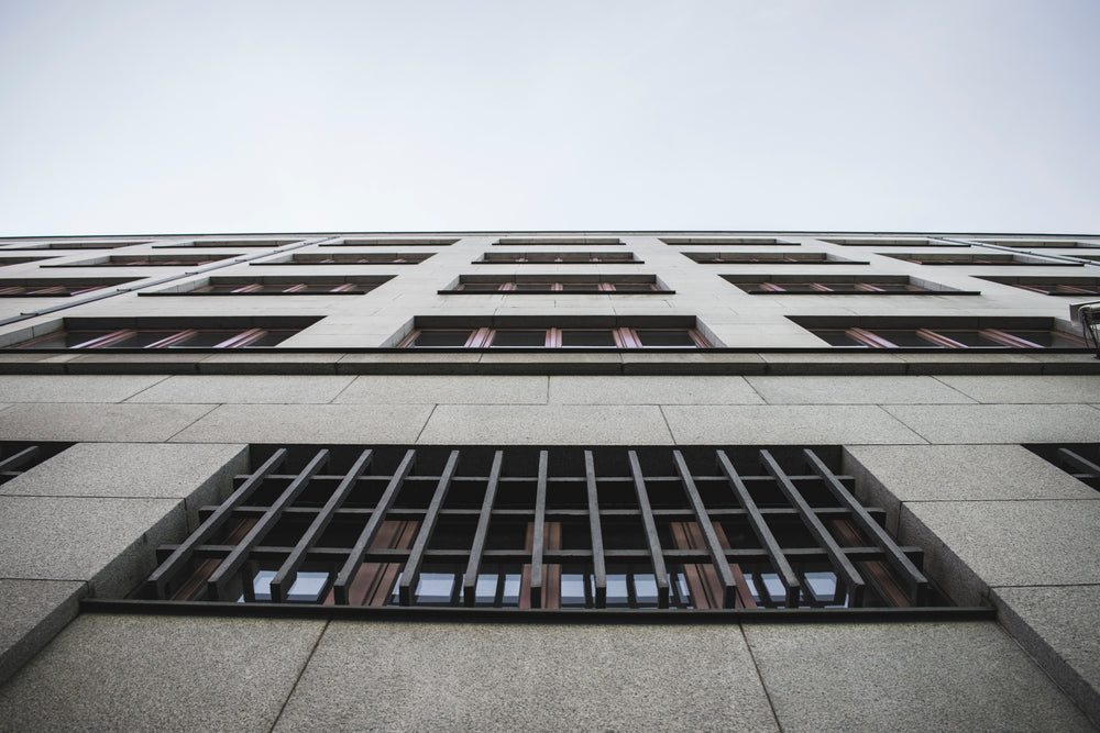 ominous building seen from below