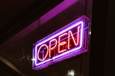 open neon sign at night