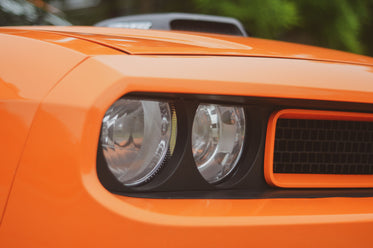 orange sports car close up