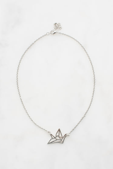 origami crane necklace