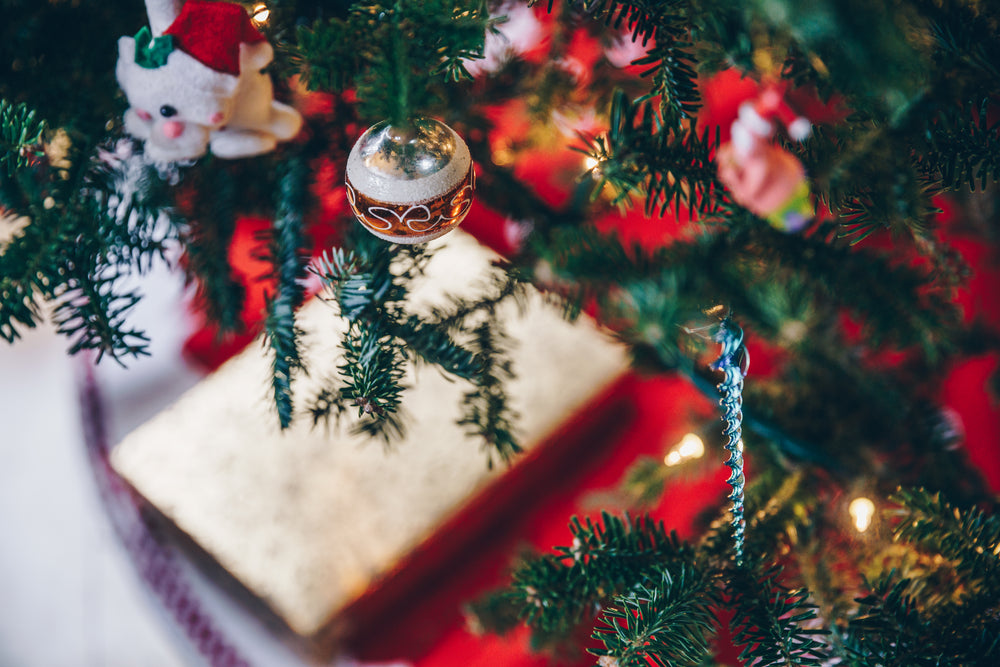 ornaments on christmas tree