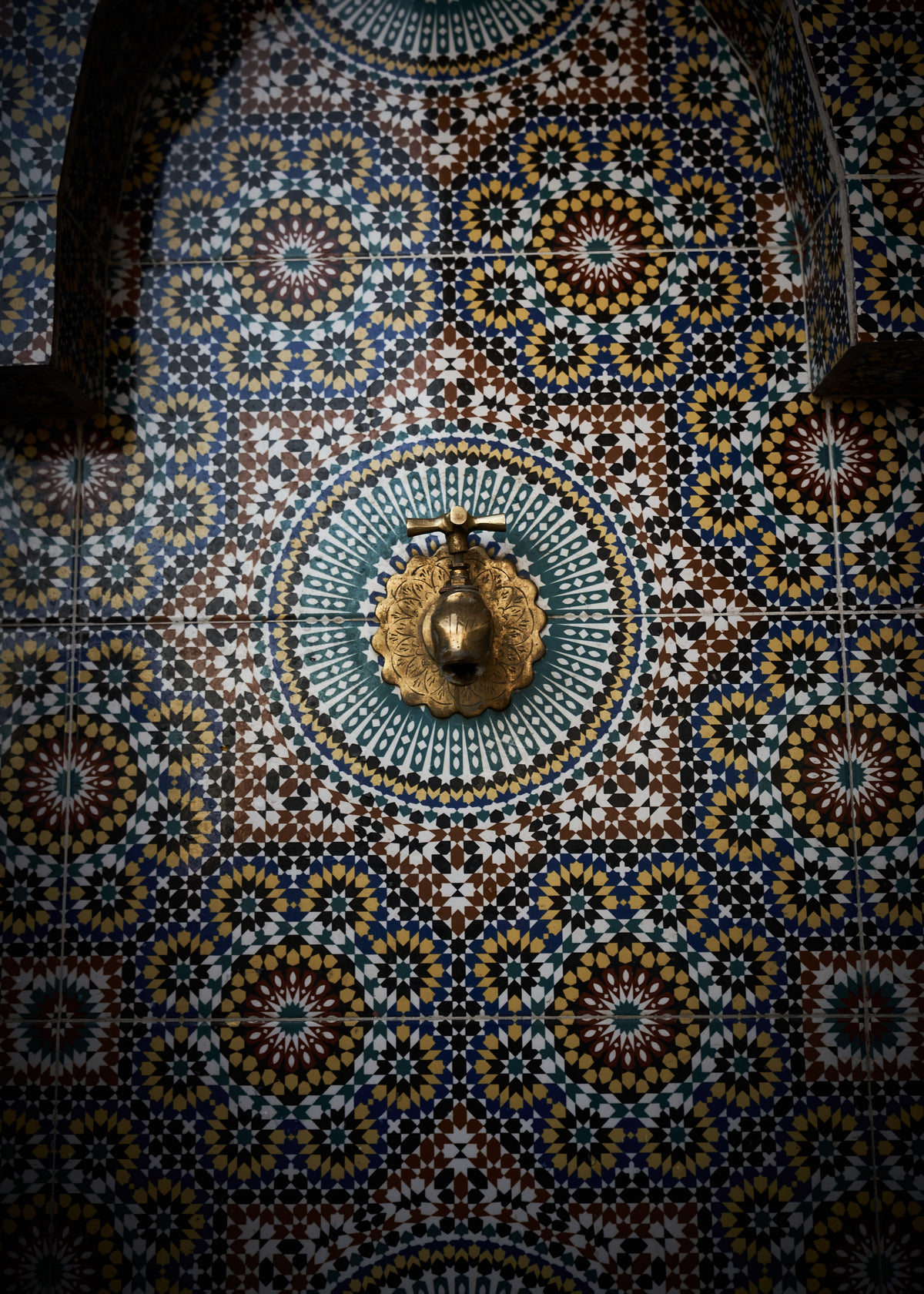 ornately designed mosaic wall