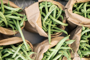 overhead view of beans