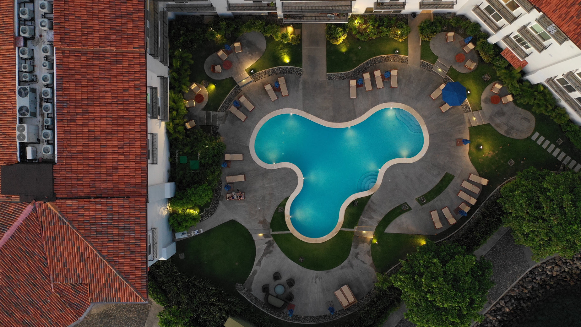 Pool Over View Browse Free HD Images of Overhead View Of Courtyard Pool