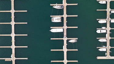 overhead view of marina