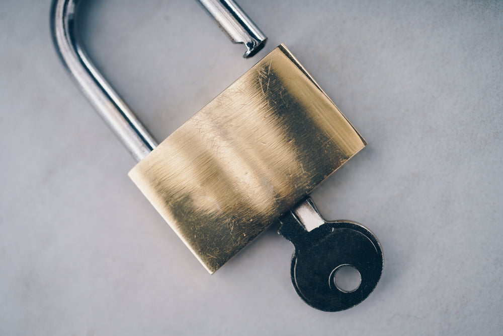 padlock with key close up