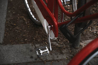 parked bike pedal close-up