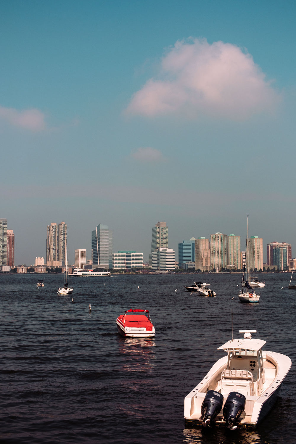 parked boats near chicago habor