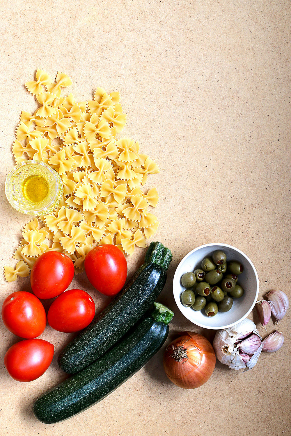 pasta ingredients kitchen prep