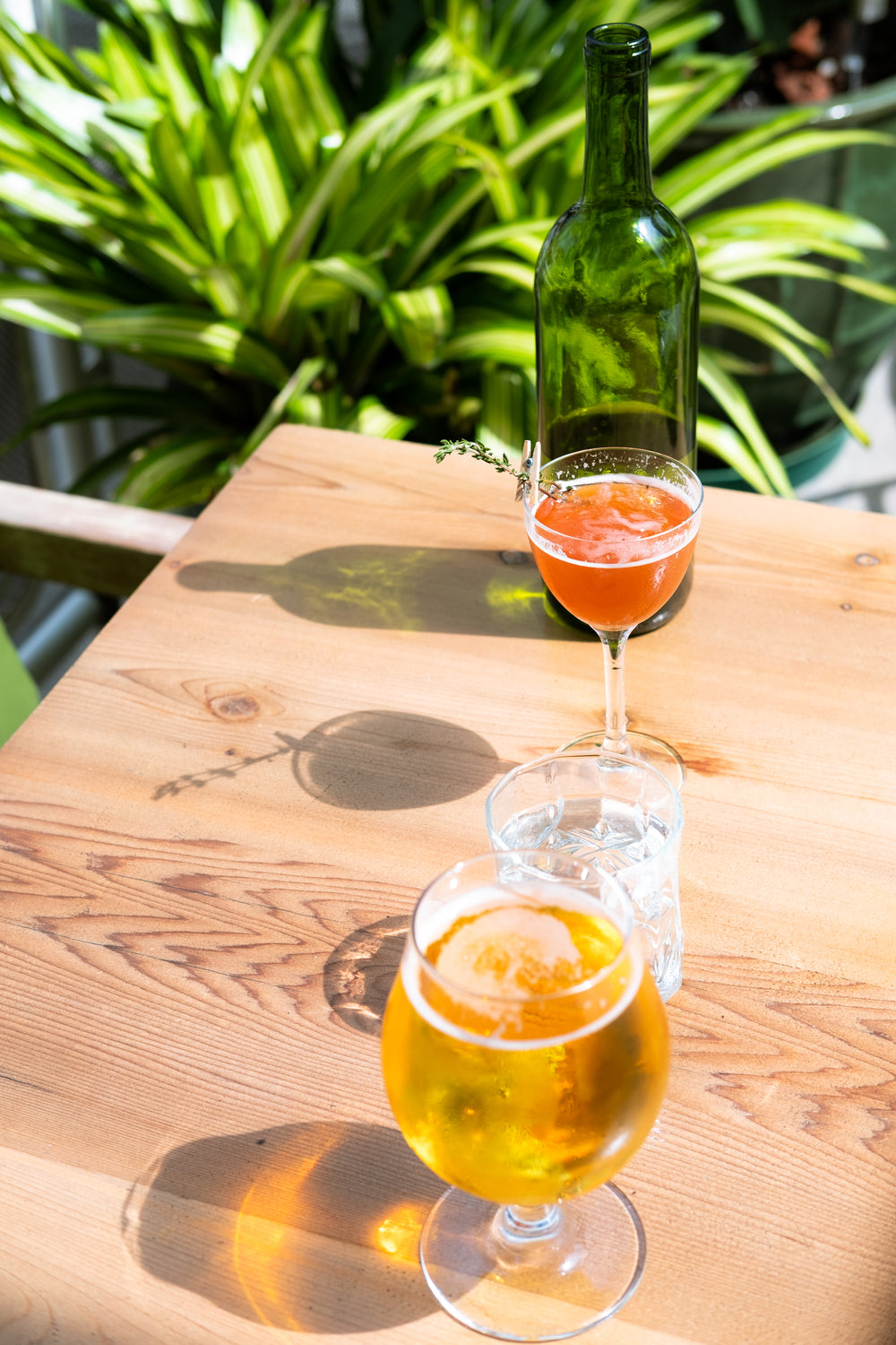 patio drinks on sunny day