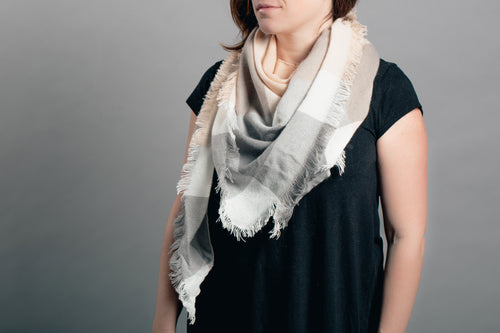 peach and grey scarf product